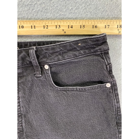 Madewell Jeans Womens 32 Black Curvy 90s Straight Leg Dark Wash Stretch Denim - Picture 2 of 13
